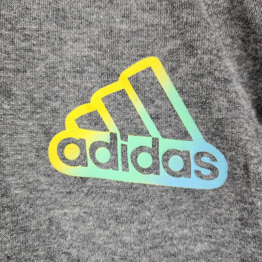 Adidas Hoodie Men‎ 18/20 Gray Gradient Logo Stripe Loose Fit AA7483 SHA279